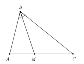 Cho tam giác ABC có BM là tia phân giác của (ảnh 1)
