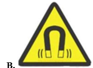 Biển báo nào dưới đây cảnh báo khu vực có từ trường mạnh? (ảnh 2)