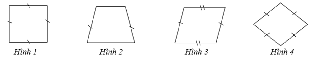 Trong các hình sau, hình nào là hình vuông?  (ảnh 1)