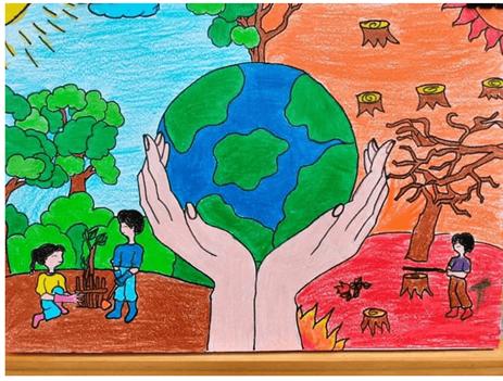 Viết đoạn văn tả bức tranh về Tr&aacute;i Đất lớp 3 (14 mẫu)