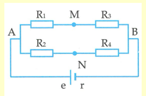 Cho mạch điện như hình vẽ. (ảnh 2)