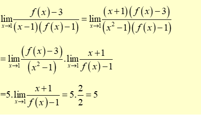 Cho biết Lim f(x) - 3/ x^2 -1  (ảnh 3)