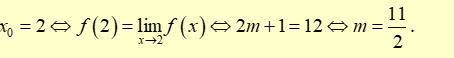 Tìm m để hàm số liên tục tại điểm x_0} = 2 (ảnh 2)