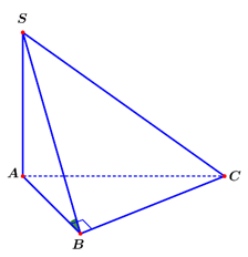 Cho hình chóp S.ABC có đáy ABC vuông cân tại B, AB = BC = a, SA = a căn bậc hai của 3,SA vuông góc (ABC). Số đo của góc phẳng nhị diện (S,BC,A) là (ảnh 1)