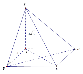 Cho hình chóp S.ABCD đáy là hình vuông cạnh a , cạnh bên SA vuông góc (ABCD) và SA = a căn bậc hai 2 .  a) Chứng minh:BC vuông góc (SAB) (ảnh 1)