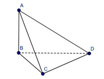 Cho tứ diện \(ABCD\) có cạnh \(AB\) vuông góc với mặt phẳng BCD (ảnh 1)
