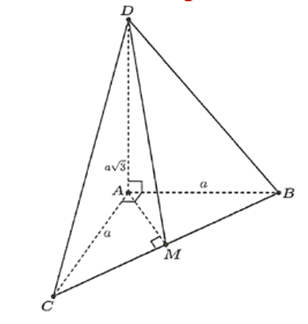Cho tứ diện ABCD có AB,AC,AD đôi một vuông góc với nhau. Biết rằng AB = AC = a,AD = a căn bậc hai 3. Khi đó (ảnh 1)