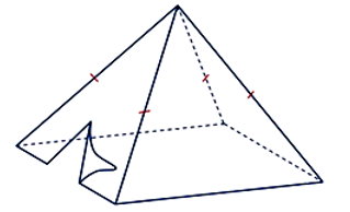 Một chiếc lều cắm trại được thiết kế có dạng hình chóp tứ giác đều với thể tích là 4 m ^3 (ảnh 1)
