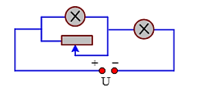 Biết ban đầu biến trở Rb ở vị trí sao cho 2 đèn sáng bình thường. Tìm điện trở của biến trở lúc này? (ảnh 1)