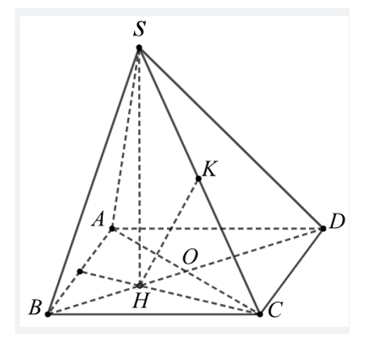 Cho h&igrave;nh ch&oacute;p \(S.ABCD\) c&oacute; đ&aacute;y \(ABCD\) l&agrave; h&igrave;nh thoi cạnh \(a.\) Tam gi&aacute;c \(ABC\) đều, h&igrave;nh (ảnh 1)