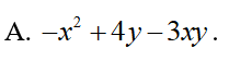 Trong các biểu thức sau, biểu thức là đa thức là (ảnh 1)