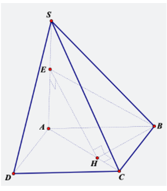 Cho hình chóp S.ABCD, đáy ABCD là hình chữ nhật với \[AB = 3, BC = 4,\] (ảnh 1)