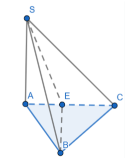 Cho hình chóp \(S.ABC\) có đáy là tam giác vuông tại \(B\), cạnh bên \(SA\) vuông góc (ảnh 1)