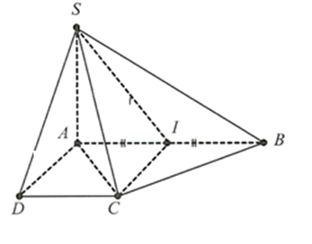 Cho hình chóp S.ABCD có đáy là hình thang vuông tại A và D,AB = 2AD = 2CD = 2. Biết SA vuông góc (ABCD),SA = 3. Tính diện tích hình chiếu vuông góc của tam giác SBC lên mặt phẳng (SAB) (ảnh 1)