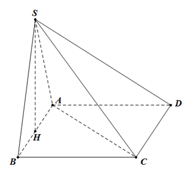 Cho hình chóp S.ABCD có đáy là hình vuông cạnh a. Tam giác SAB vuông cân tại S và (SAB) vuông góc với mặt phẳng đáy. Tính theo a thể tích của khối tứ diện S.ACD (ảnh 1)