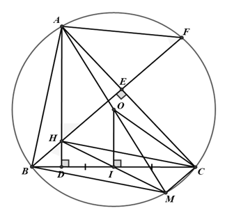 Cho đường tròn O , bán kính R (R>0) (ảnh 1)