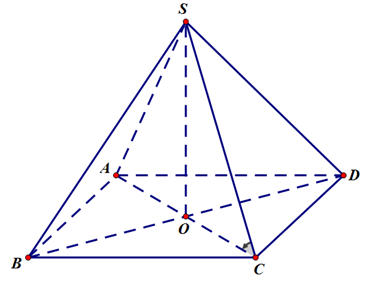 Cho hình thoi ABCD tâm O có BD = 4a,AC = 2a Lấy điểm S không thuộc (ABCD) sao cho SO vuông góc (ABCD). Biết tan SBO = 1/2. Tính số đo góc giữa SC và (ABCD) (ảnh 1)