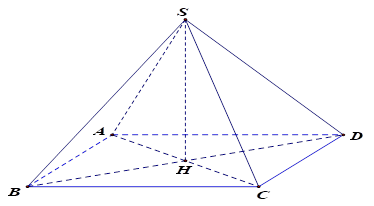 Cho hình chóp S.ABCD đều. Gọi H là trung điểm của cạnh AC. Tìm mệnh đề sai? (ảnh 1)