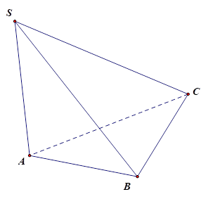 Cho khối chóp S.ABC có SA vuông góc với đáy, SA = 4, AB = 6, BC = 10 và CA = 8. Tính thể tích V của khối chóp S.ABC (ảnh 1)