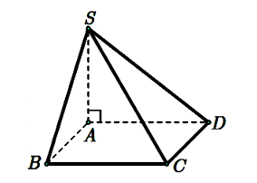 Cho hình chóp S.ABCD có đáy ABCD là hình vuông cạnh \(a\), \(SA = a căn bậc hai 3 \) và vuông góc với (ảnh 1)
