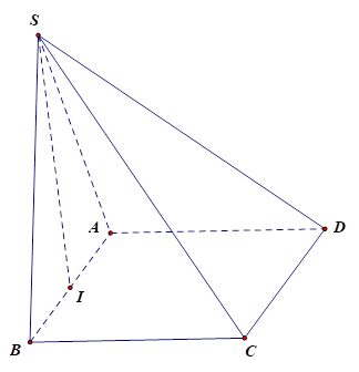 Cho khối chóp S.ABCD có đáy ABCD là hình vuông cạnh a, tam giác SAB cân tại S và nằm trong mặt phẳng vuông góc với mặt đáy, SA = 2a. Tính theo a thể tích V của khối chóp S.ABCD (ảnh 1)