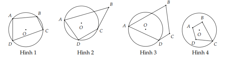 Trong các hình trên, hình nào đang nội tiếp đường tròn? (ảnh 1)
