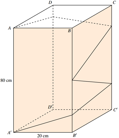 Tính độ dài ngắn nhất của quãng đường mà con kiến đi (Kết quả làm tròn đến hàng đơn vị, đơn vị đo là cm). (ảnh 1)