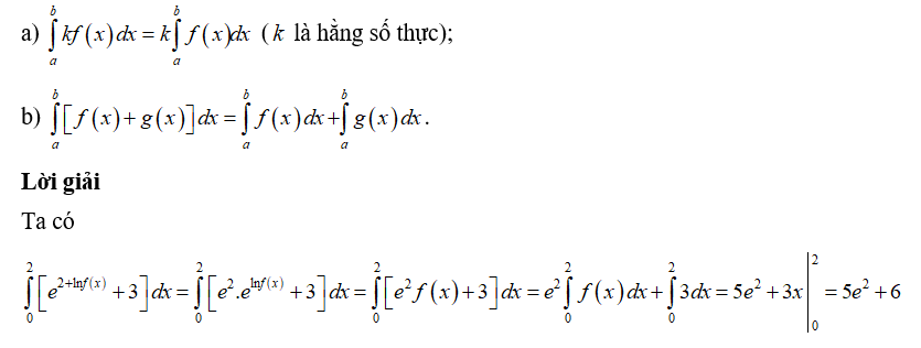 Cho hàm số \(y = f\left( x \right)\) liên tục và luôn dương trên đoạn [0;2]. Biết , tính tích phân . (ảnh 3)