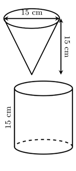  Một quầy hàng A đựng bắp rang bơ vào một loại hộp có dạng hình nón với kích thước như hình vẽ.   (ảnh 1)