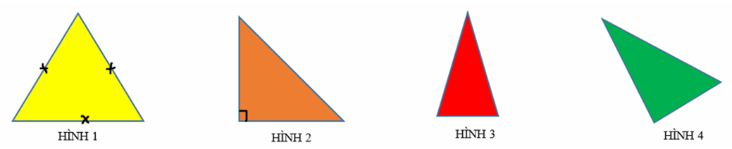 Trong các hình sau đây, hình nào là tam giác đều? (ảnh 1)