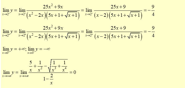 Đồ thị hàm số y = {{5x + 1 - căn {x + 1} } / {x^2} - 2x) có tất cả bao nhiêu đường tiệm cận? (ảnh 1)