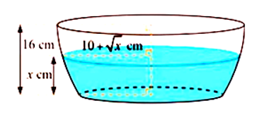 Nếu cắt chậu nước có hình dạng như hình vẽ bằng mặt phẳng song song và cách mặt đáy (ảnh 1)