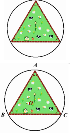 &nbsp;Một trang trại nu&ocirc;i gia s&uacute;c c&oacute; dạng h&igrave;nh tam gi&aacute;c đều cạnh 150 m (như h&igrave;nh vẽ) (ảnh 1)
