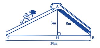 Cho cầu trượt với các kích thước như trên hình vẽ. (ảnh 1)