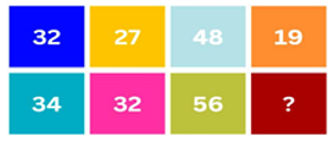 Điền số thích hợp vào ô màu đỏ? Which number should be in the red square?   (ảnh 1)