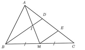 Cho tam giác ABC có AM là đường trung tuyến. (ảnh 1)