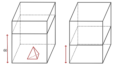 Một bể kính hình hộp chữ nhật có hai cạnh đáy là 60cm (ảnh 1)