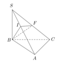 Cho hình chóp \(S.ABC\) có đáy là tam giác vuông tại \(A,\)\(AB = a,\)\(BC = 2a\) và \(SB\) vuông góc với mặt phẳng (ảnh 1)