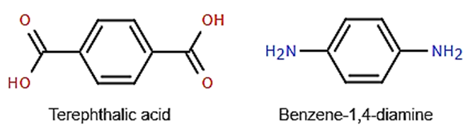 Kevlar là một polyamide có độ bền kéo rất cao. Loại vật liệu này được dùng để sản xuất áo chống đạn và mũ bảo hiểm cho quân đội. Kevlar được điều chế bằng phản ứng của hai chất sau:

Nhận xét (ảnh 1)