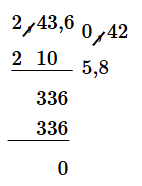 Đặt tính rồi tính: d) 2,436 : 0,42 (ảnh 1)