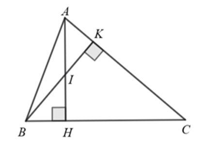 Cho \(\Delta ABC\). Hai đường cao \(AH,\,\,BK\) cắt nhau tại \(I.\) Biết rằng \(\widehat {ACH} = 50^\circ \), hỏi số đo \(\widehat {BIH}\) bằng bao nhi&ecirc;u độ? (ảnh 1)