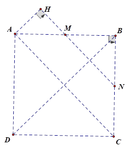 Cho hình chóp S.ABCD có đáy là hình vuông tâm O, có cạnh bằng a. Cạnh bên SA vuông góc với đáy và SA = a căn bậc hai của 2. Gọi M,N lần lượt là trung điểm của AB và BC (ảnh 2)