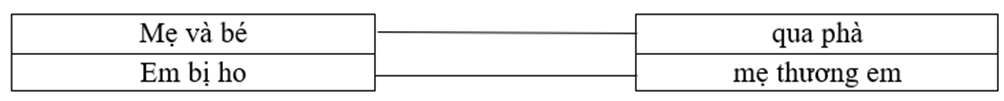 Nối   Mẹ và bé  	     	  qua phà     Em bị ho  	  mẹ thương em (ảnh 1)