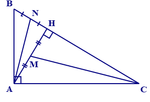 Cho tam giác ABC vuông tại A, đường cao AH (ảnh 2)