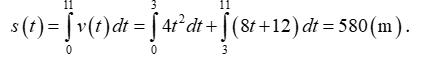 Quãng đường xe đi được kể từ lúc bắt đầu chuyển động cho đến khi đạt tốc độ lớn nhất là bao nhiêu mét? (ảnh 1)