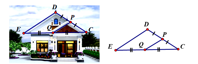 Để thiết kế mặt tiền cho căn nhà cấp bốn mái thái, sau khi xác định chiều dài mái (ảnh 1)