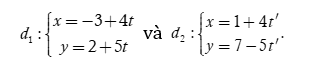Tìm toạ độ giao điểm của hai đường thẳng (ảnh 1)