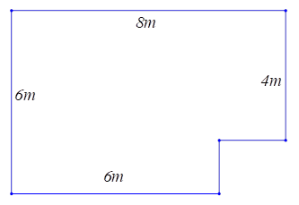 Tính diện tích của mảnh vườn có hình dạng và kích thước như hình vẽ? (ảnh 1)