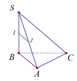 Cho hình chóp S.ABC.  Gọi I, J lần lượt là trung điểm của các cạnh SA, SB. Khẳng định nào dưới đây đúng? (ảnh 1)