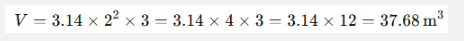 A cylindrical water tank has a diameter of 4 meters and a height of 3 meters. The tank is filled with (ảnh 3)